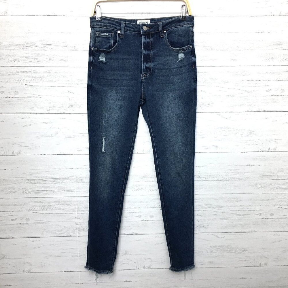 Insane Gene Women's Skinny Jeans High Rise Distressed size 29 length 30"
